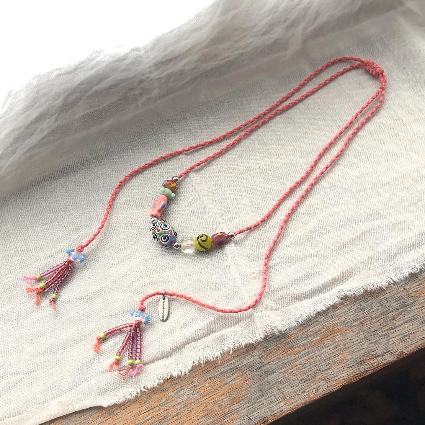 Bead necklace handmade ガラス ビーズ ネックレス 一点物